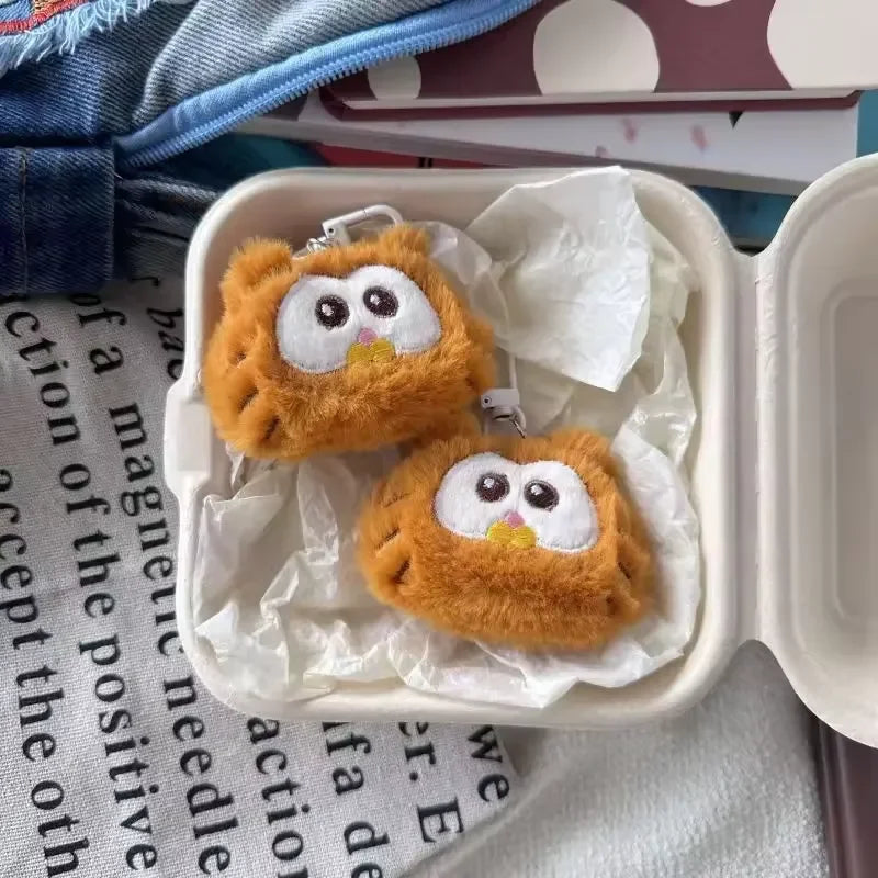 Garfield Fluffy Head Plush Keychain