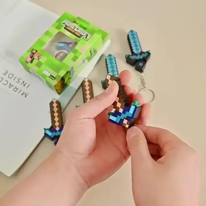Minekraft Diamond Sword LED Keychain
