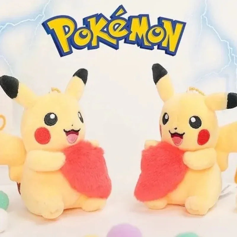 Authentic Pikachu Heart Couple Plush Keychain