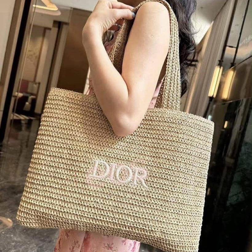 DLuxe Woven Raffia Tote Bag