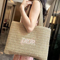 DLuxe Woven Raffia Tote Bag