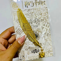 Hogwarts Academia Golden Feather Bookmark