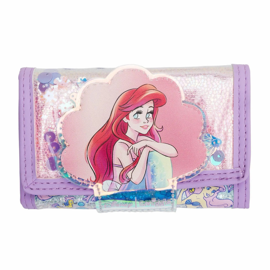 SMGL Little Mermaid Ariel Sequin Shell Tri-Fold Wallet