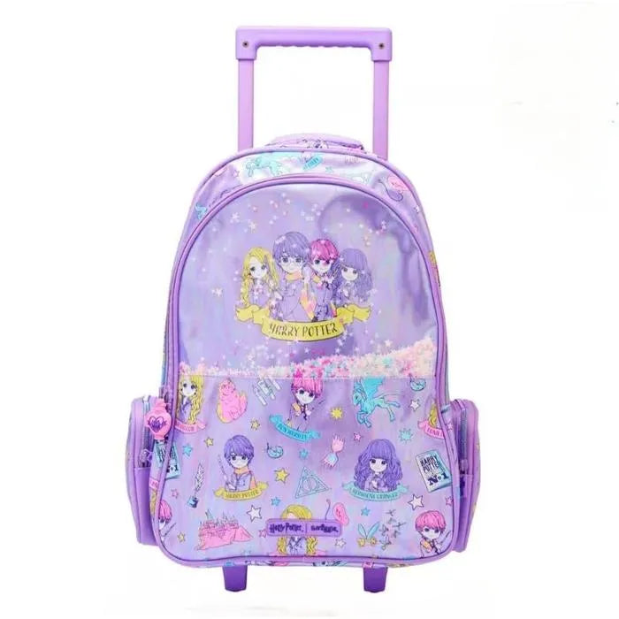 SMGL Harry Potter Purple Iridescent Wheeled Trolley Backpack