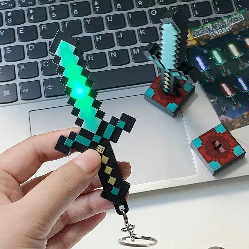 Minecraft Color-Changing Diamond Sword LED Keychain