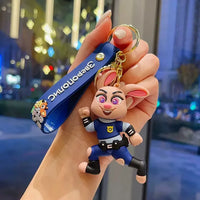 Zootopia 3D Silicone Figure Wristlet Keychain