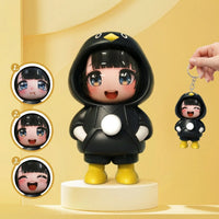 Gugu Gaga Face-Changing Penguin Hooded Keychain