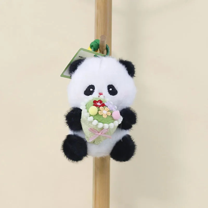 Blooming Panda Plush Keychain