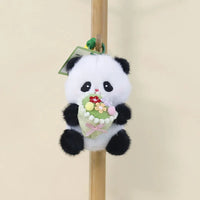 Blooming Panda Plush Keychain