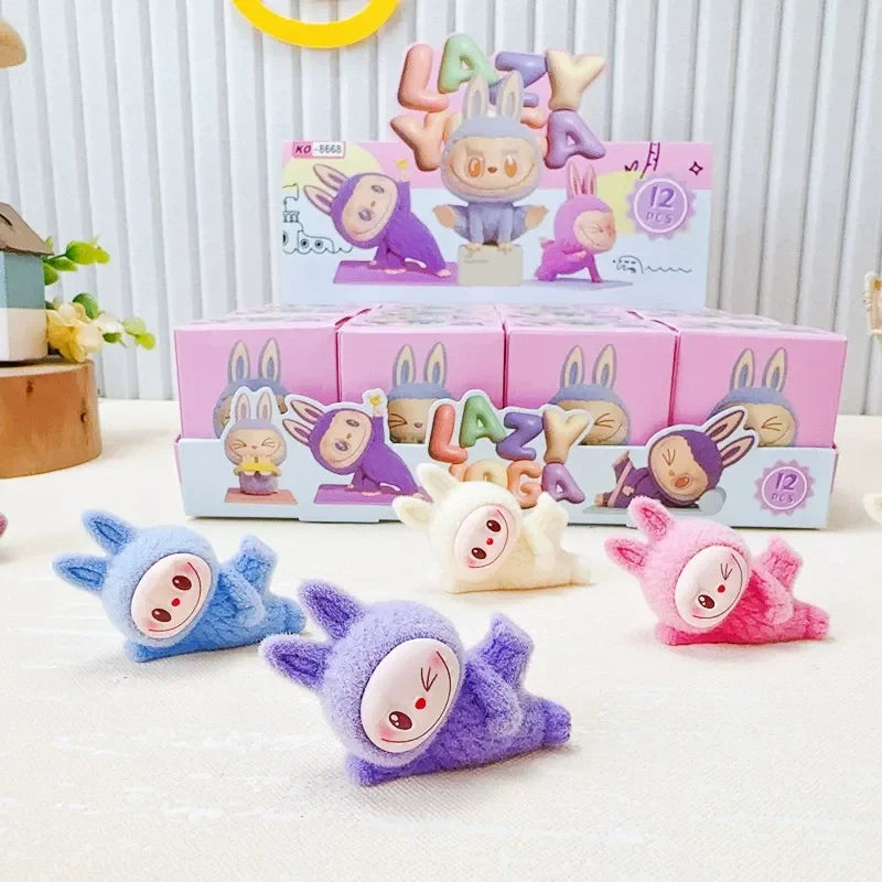 Labubu Mini Lazy Yoga Flocked Blind Box