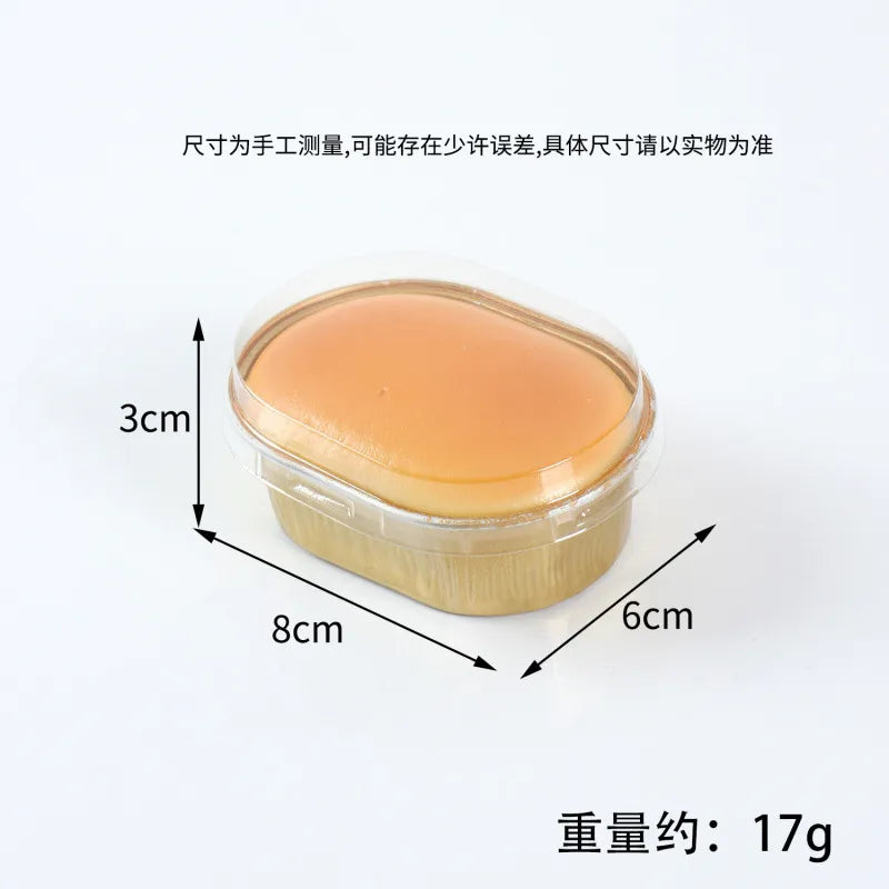 Realistic Semi-Baked Cheese Pudding Squishy