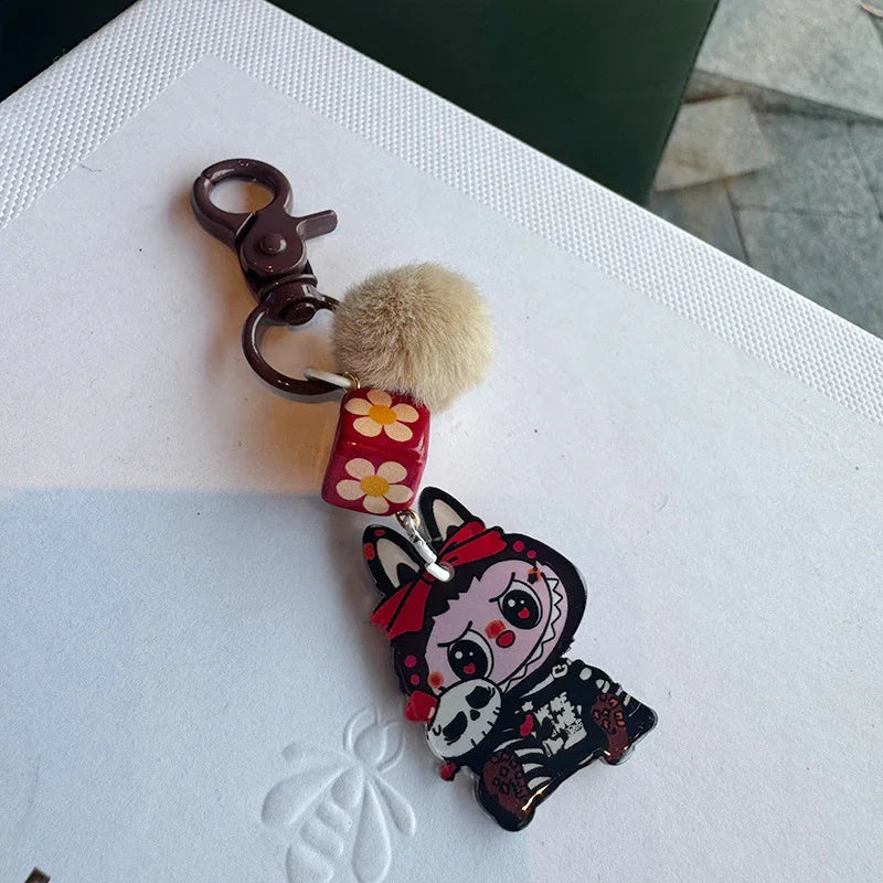 Labubu Glint Pom Pom Keychain