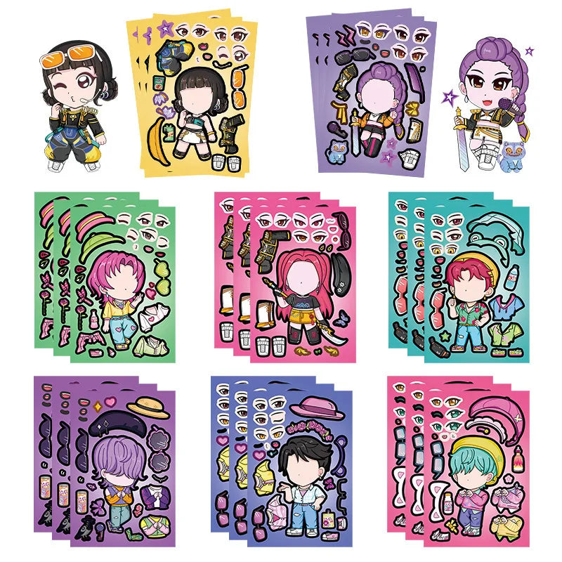 K-Pop Demon Hunters DIY Dress-Up Waterproof Sticker Pack