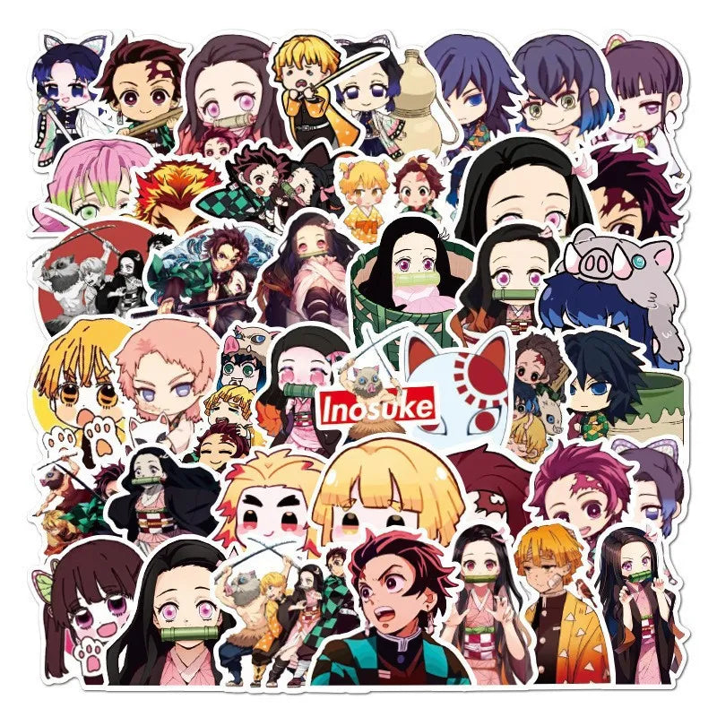 Demon Slayer Chibi & Battle Decal Sticker Pack (50 Pcs)