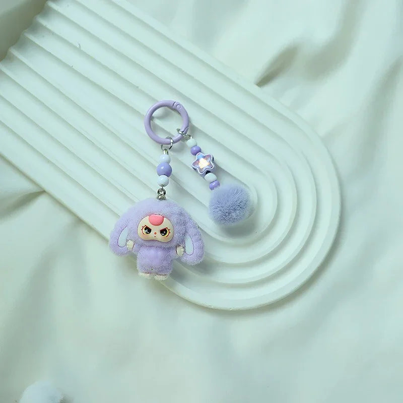 Baby Three Floppy Ears Flocked Keychain