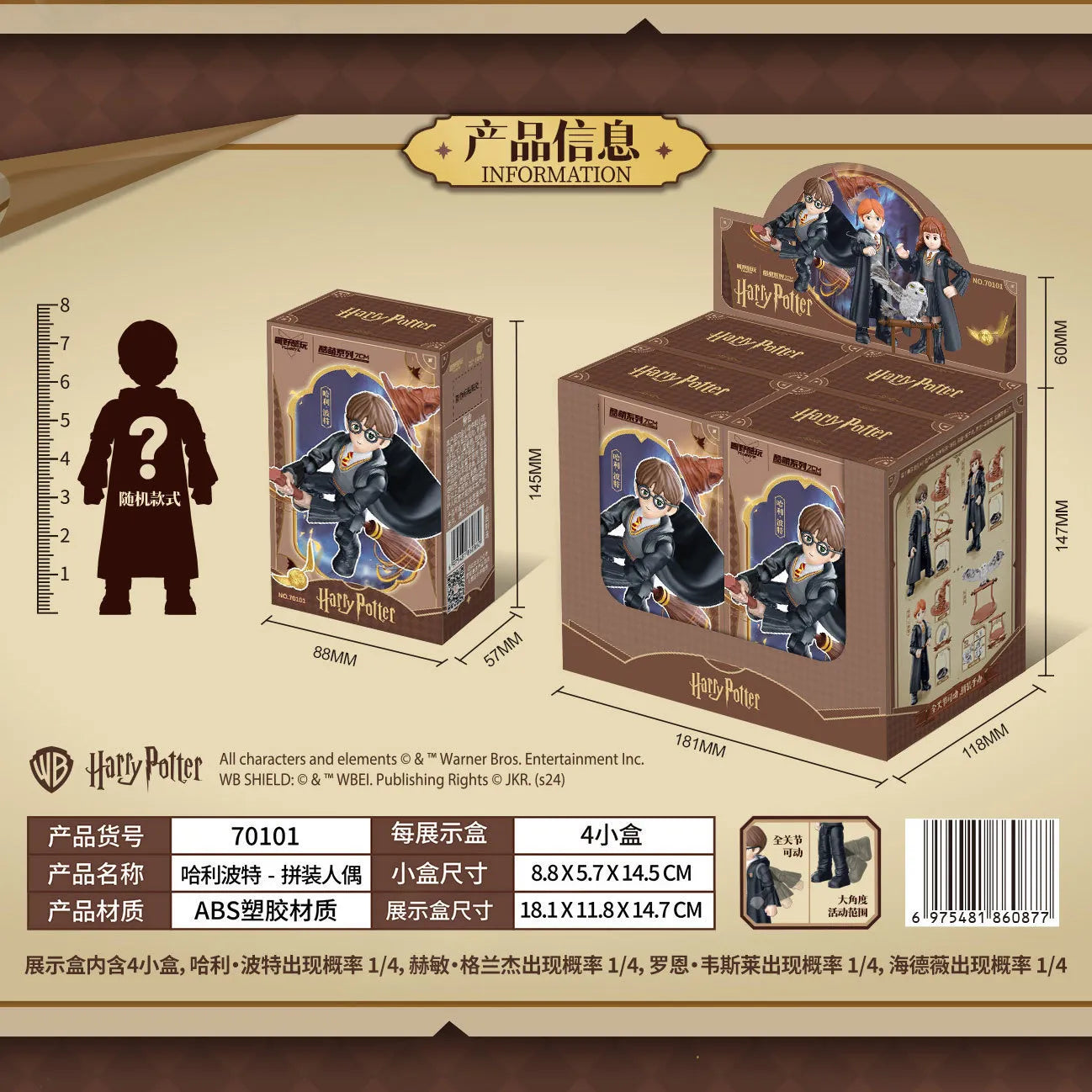 Hogwarts Sorting Ceremony Articulated Blocks Blind Box