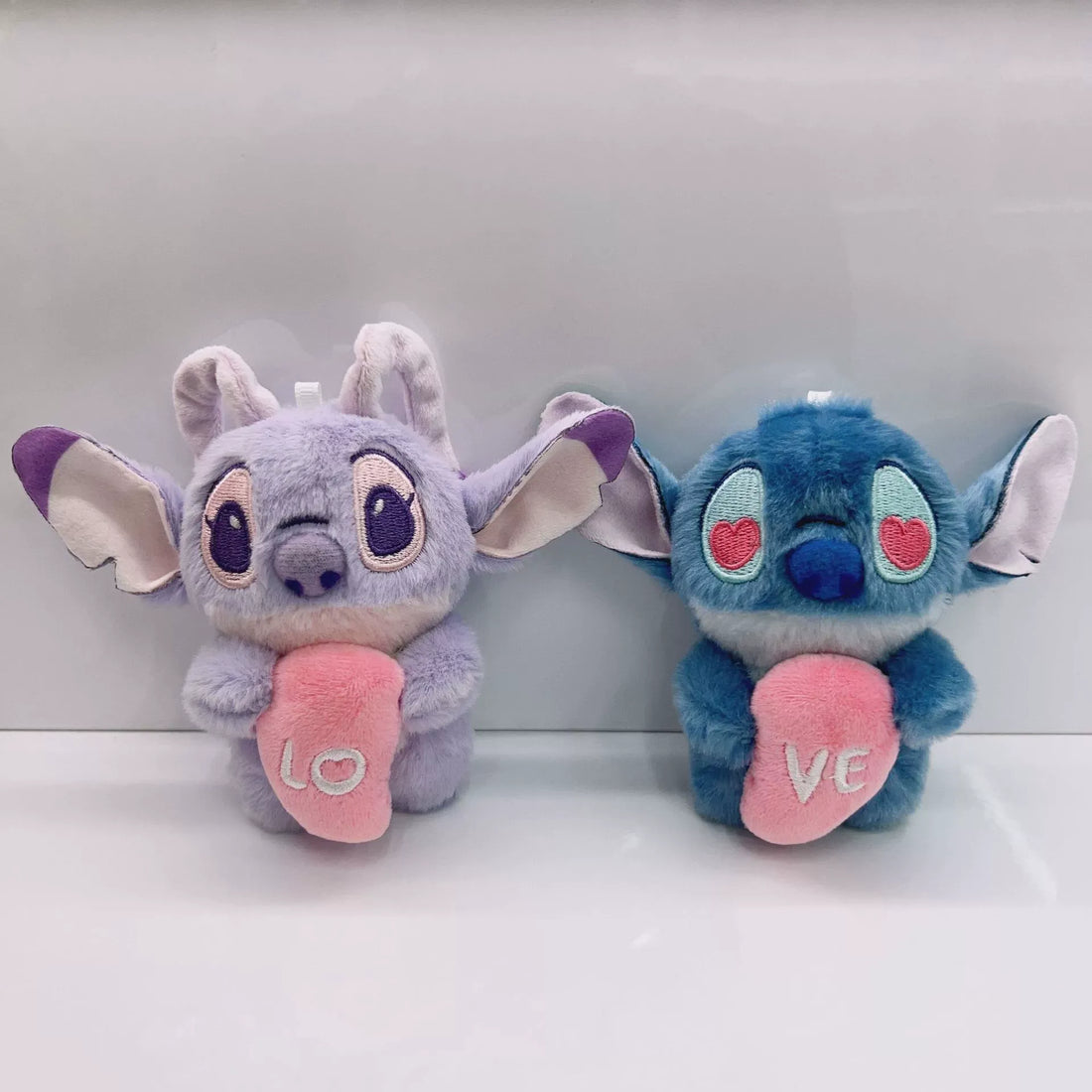 Stitch & Angel Ohana Heart Keychain