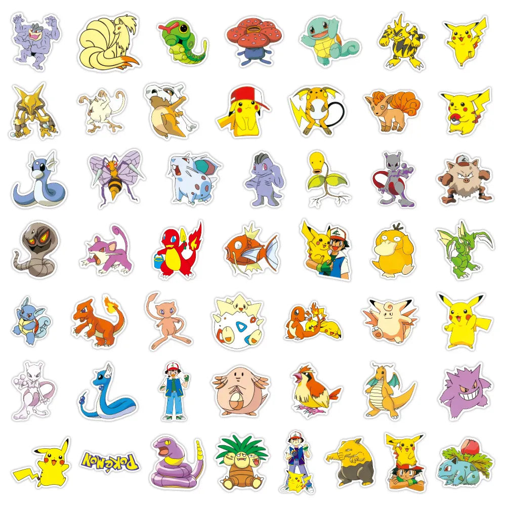 Kanto Pokemon Waterproof Decal Sticker Pack (50 Pcs)