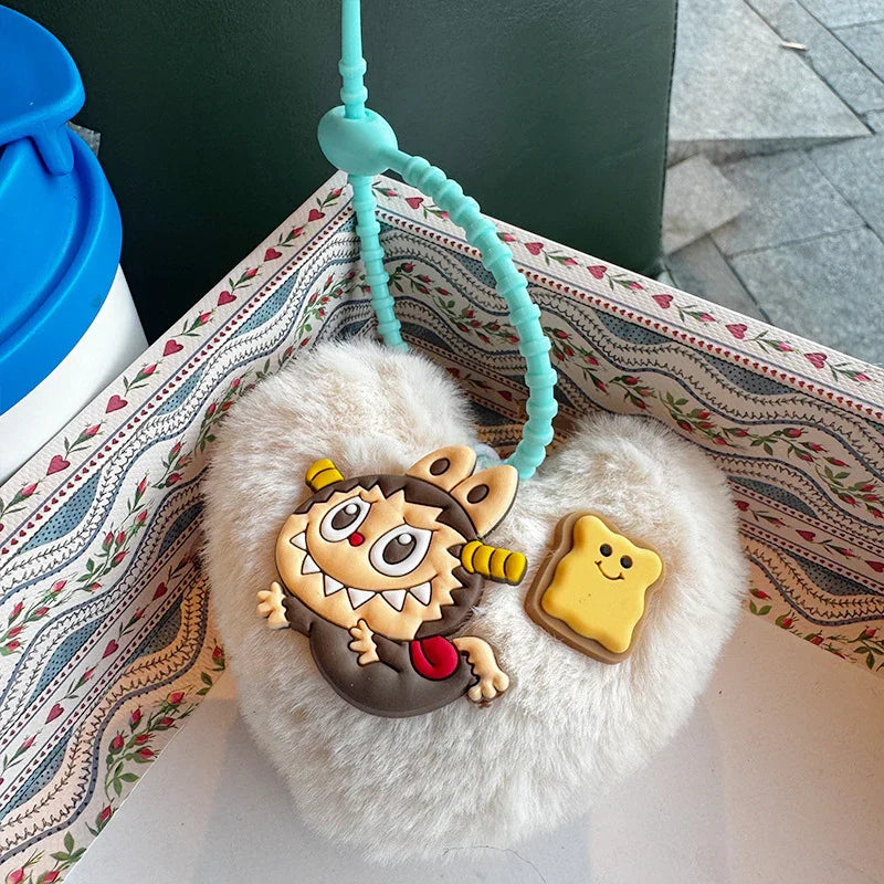 Labubu Heart Pulse Soft Keychain