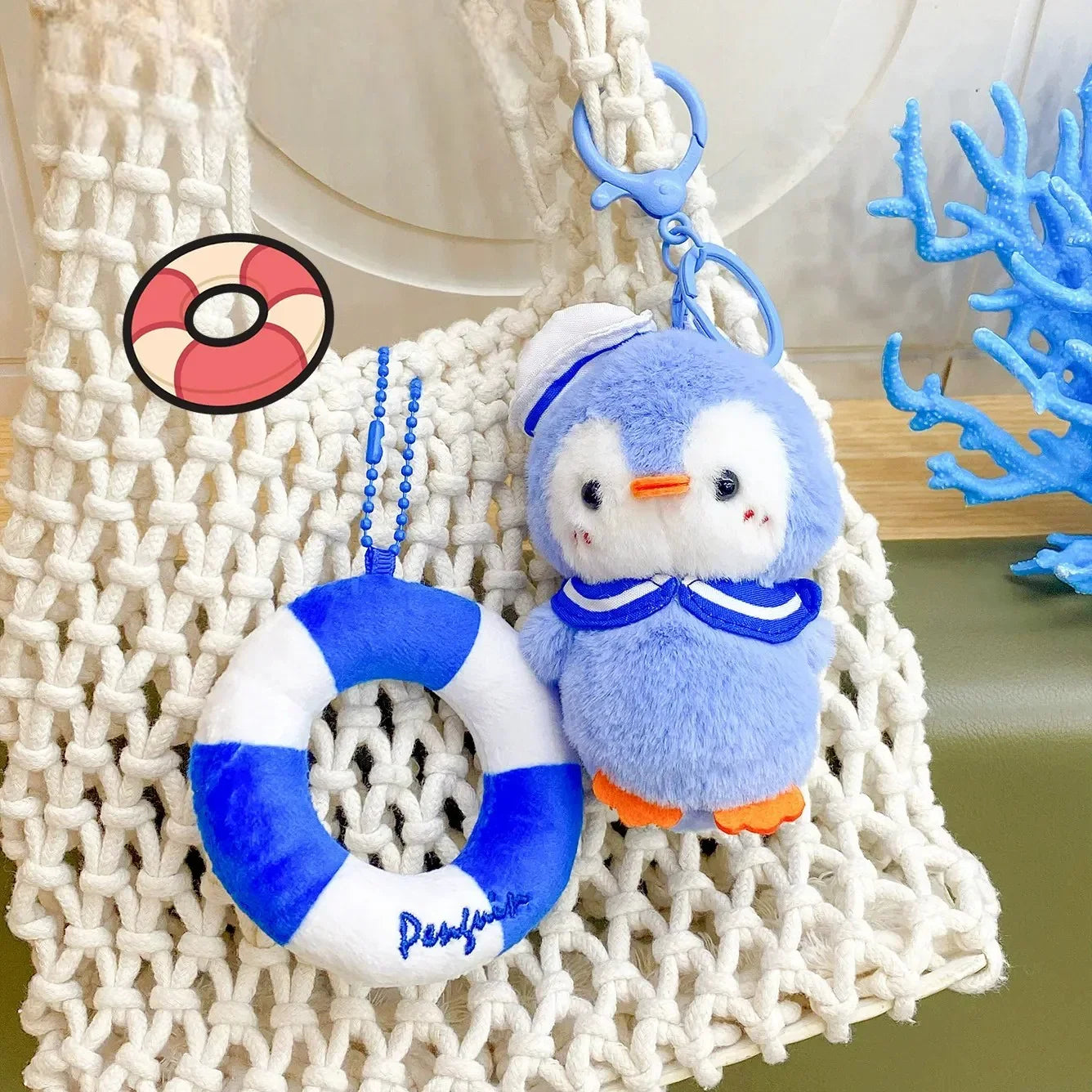 Arctic Sailor Penguin Plush Keychain