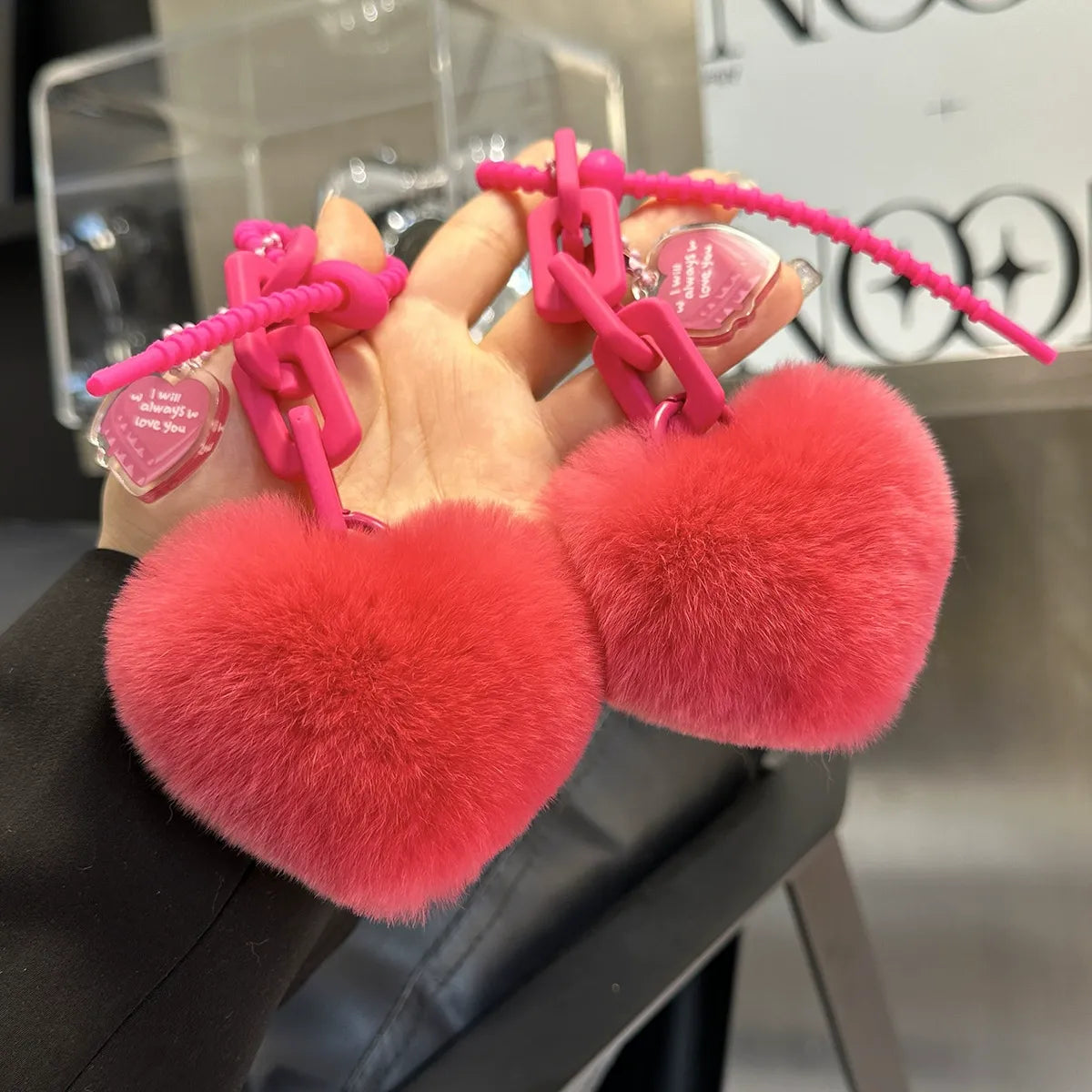 Velvet Heart Premium Plush Keychain