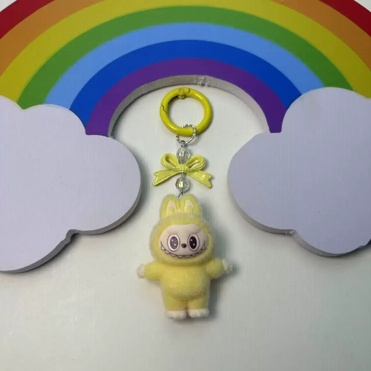 Labubu Crystal Bow Charm Keychain