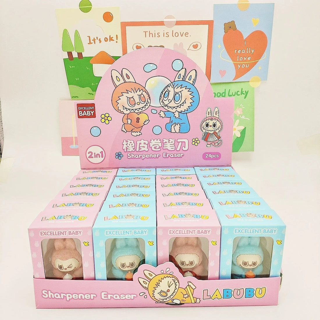 Labubu Milky Mischief Eraser & Sharpener