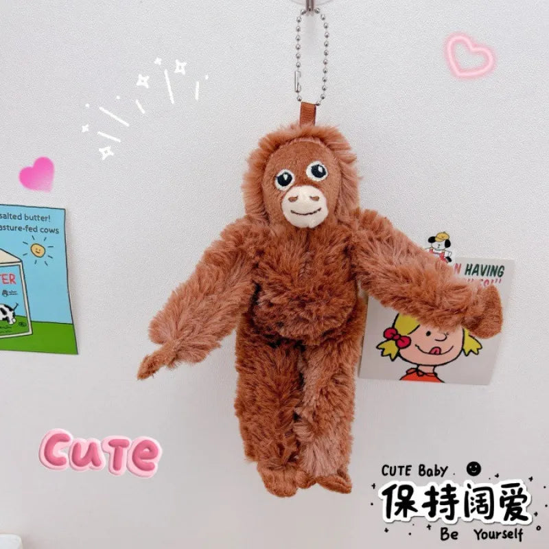Punch Monkey Furry Plush Keychain