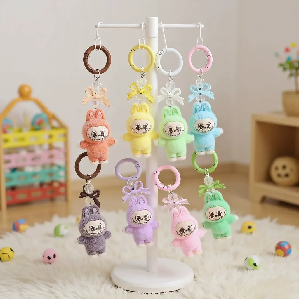 Labubu Crystal Bow Charm Keychain