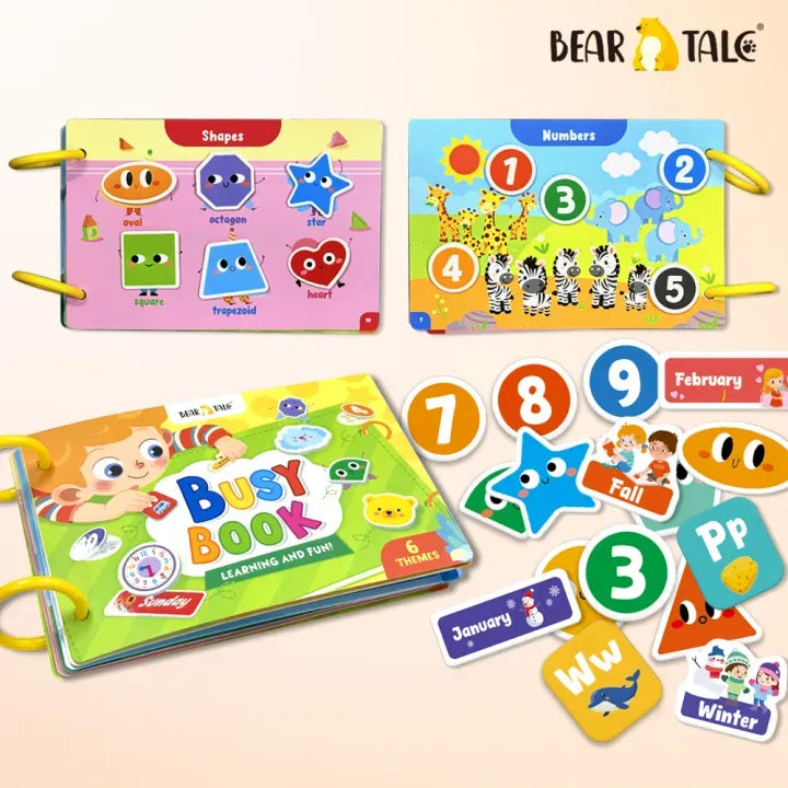 Learning & Fun 6-in-1 Interactive Montessori Busy Book