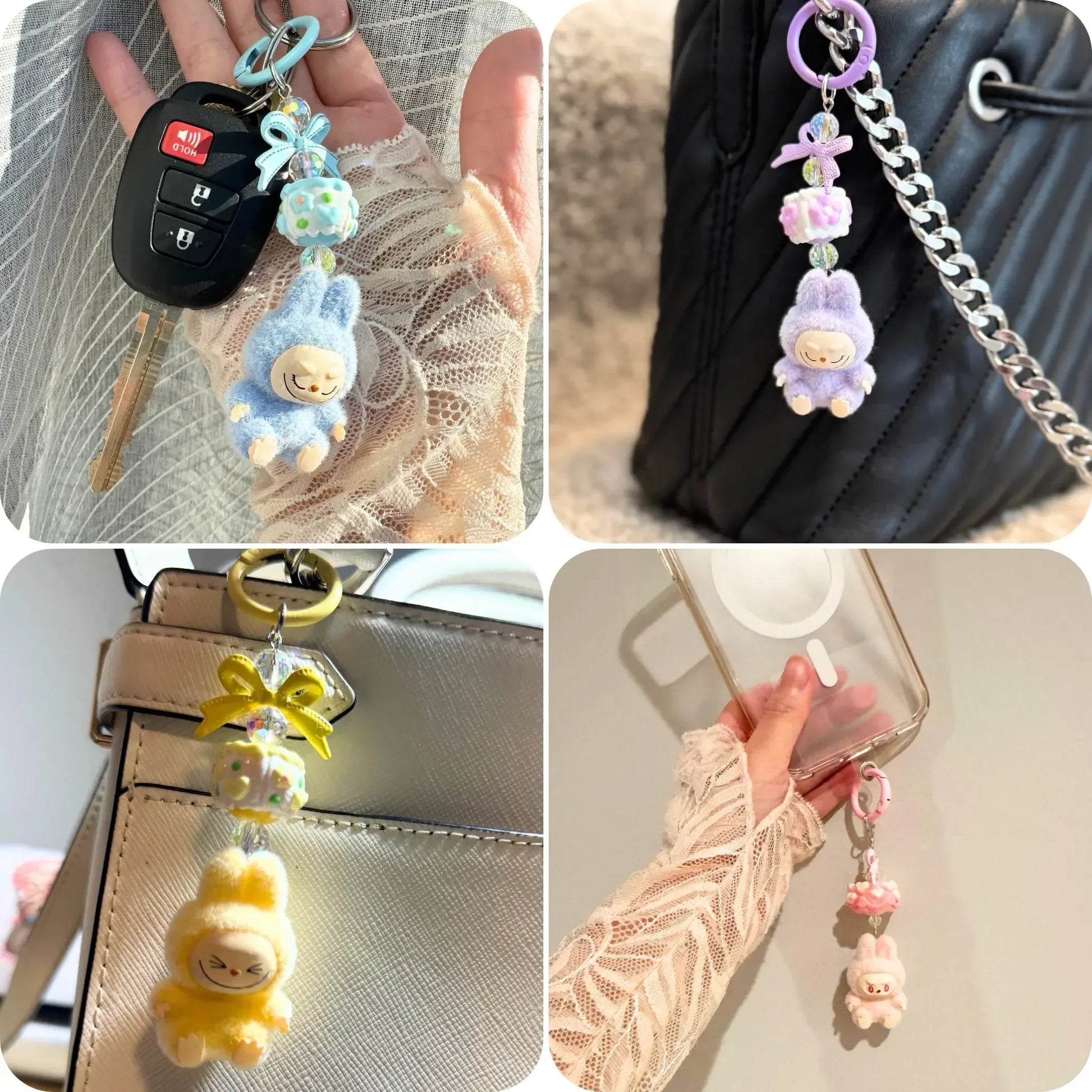 Labubu Elite Sitting Charm Keychain