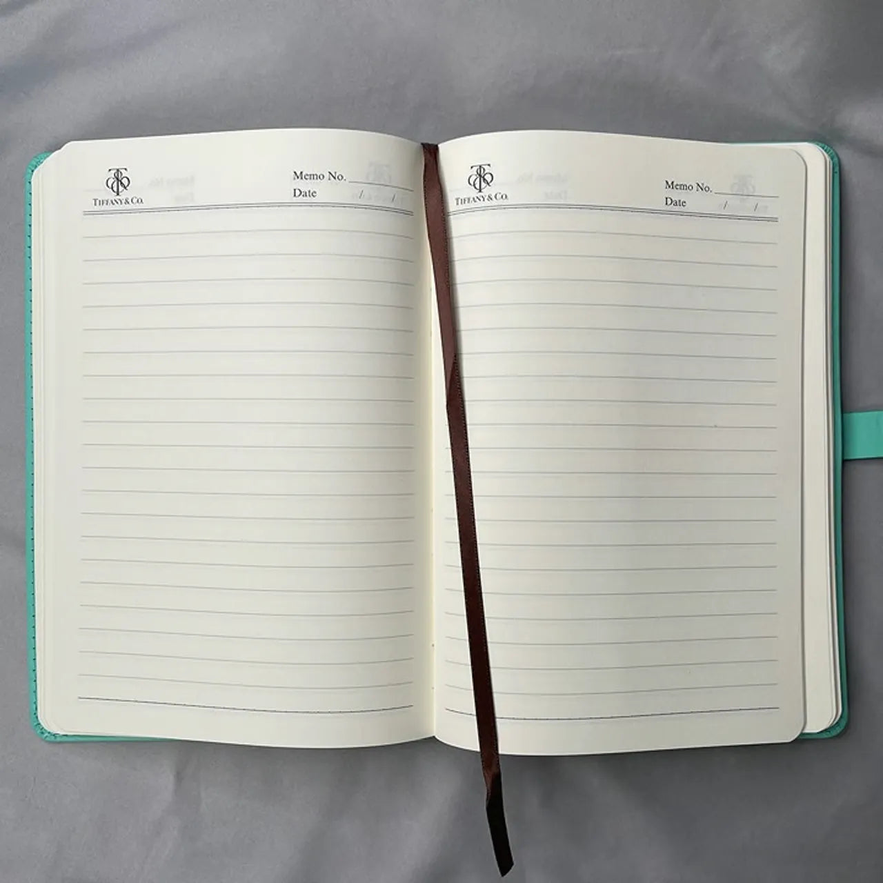 Tiff & Co. Signature Teal and White Notebook