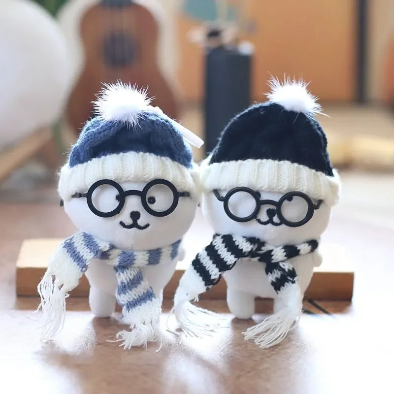 Winter Geek Bear Plush Keychain