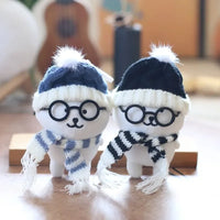 Winter Geek Bear Plush Keychain