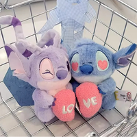 Stitch & Angel Ohana Heart Keychain