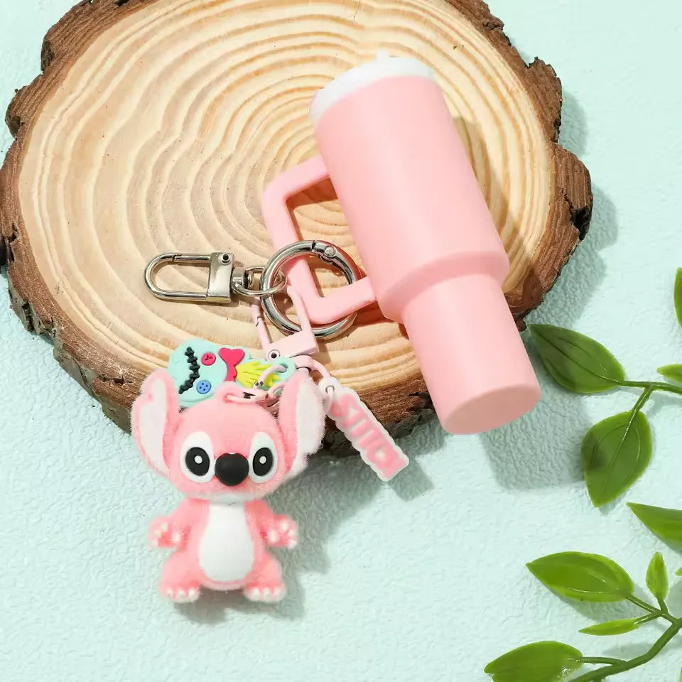 Flocked Stitch Tumbler Keychain