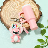 Flocked Stitch Tumbler Keychain