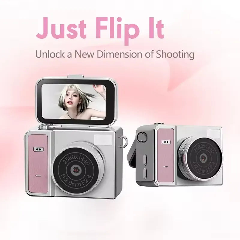 Retro Mini 4K Flip-Screen Camera