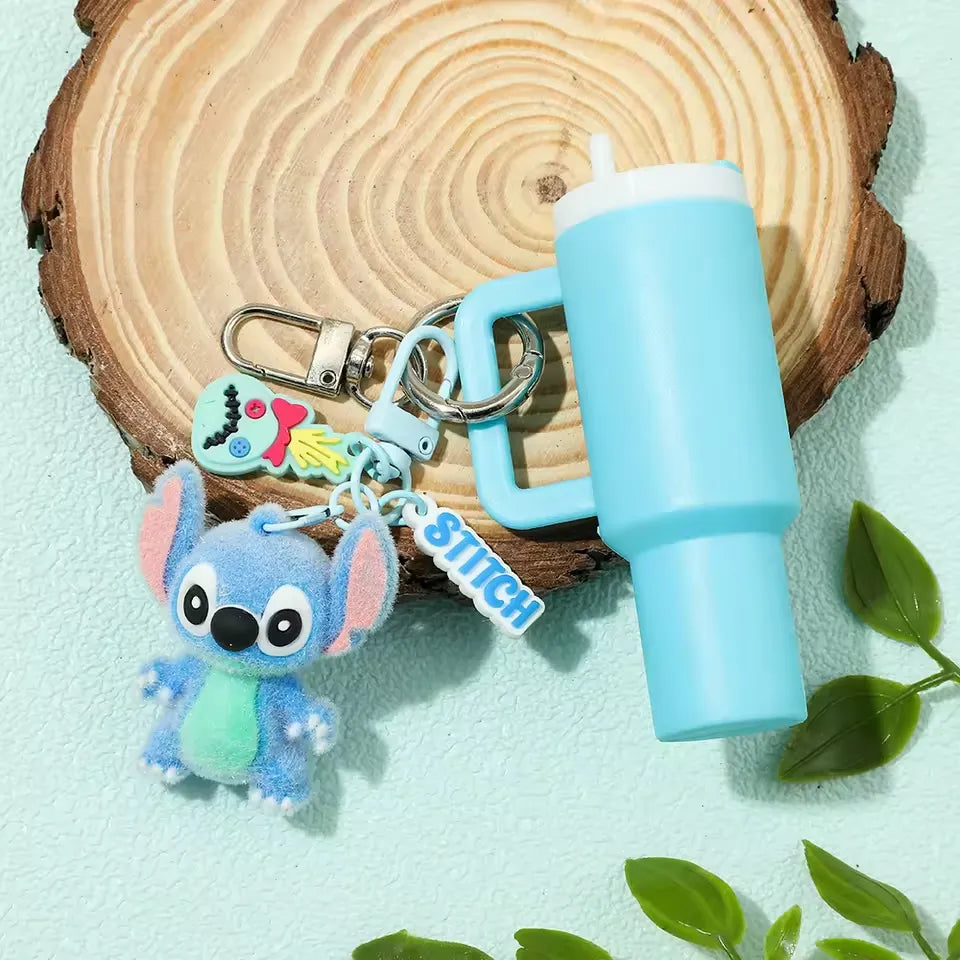 Flocked Stitch Tumbler Keychain