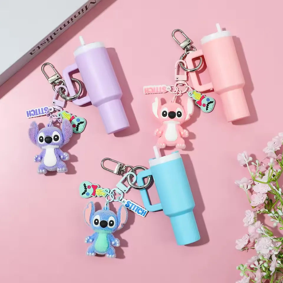 Flocked Stitch Tumbler Keychain
