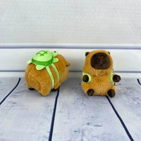 Capy Turtle Backpack Plush Keychain