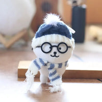 Winter Geek Bear Plush Keychain