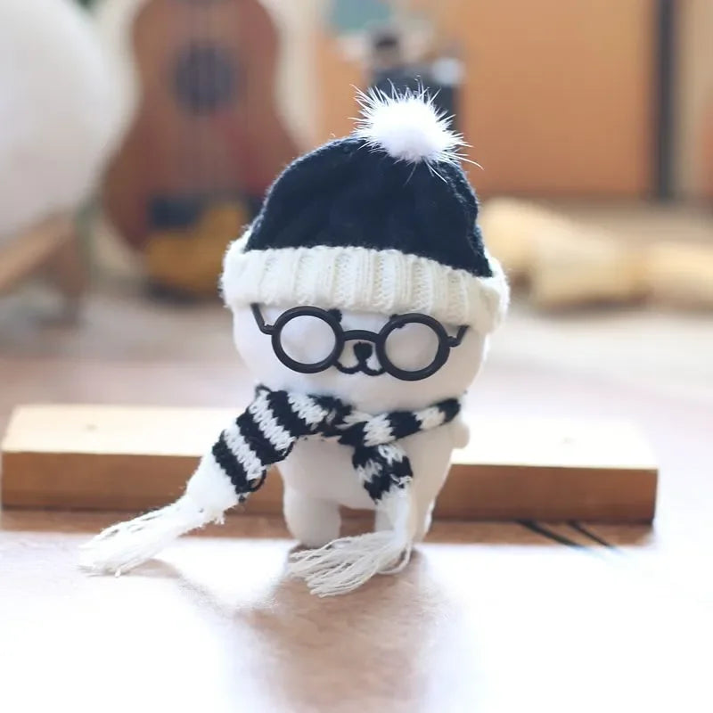 Winter Geek Bear Plush Keychain