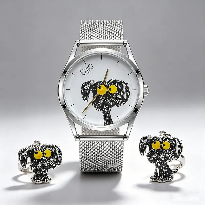 Messy Puppy Bone Chase Creative Novelty Watch