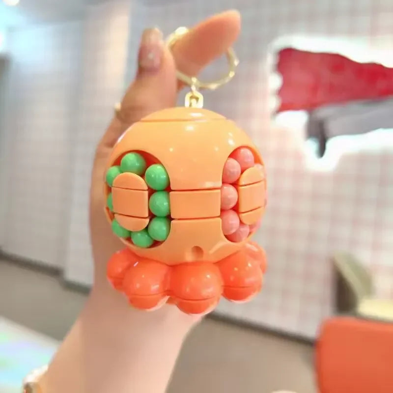 Octopus Rubik's Cube Game Keychain