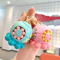 Octopus Rubik's Cube Game Keychain