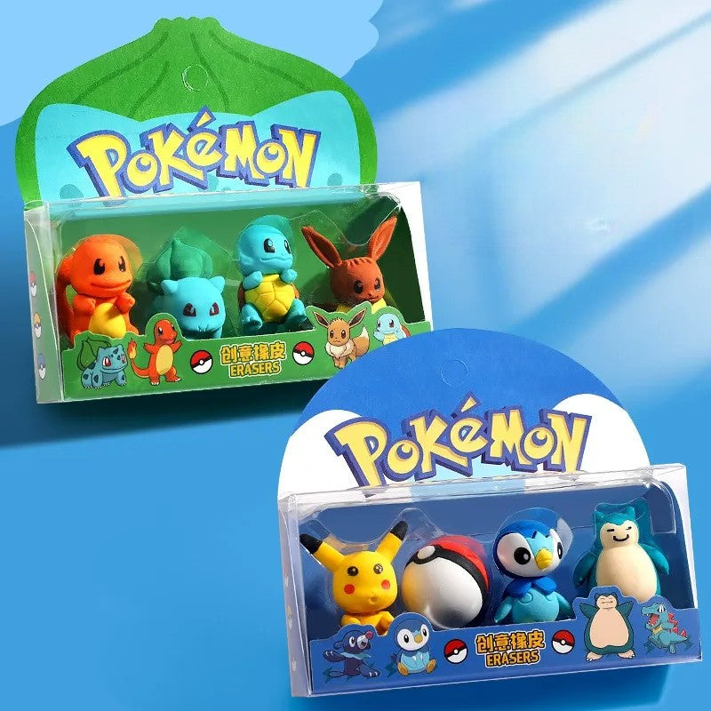 Pokimoen Champs 3D Eraser Figures (Set of 4)