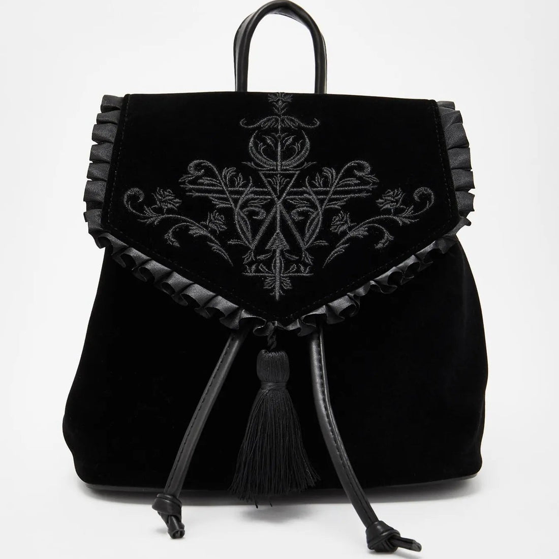 Nocturnia Midnight Hex Gothic Velvet Backpack