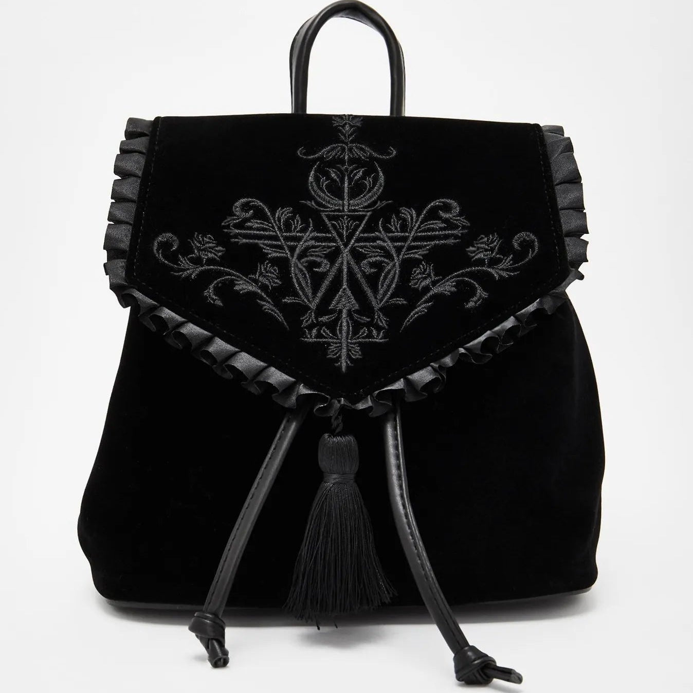 Nocturnia Midnight Hex Gothic Velvet Backpack