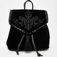 Nocturnia Midnight Hex Gothic Velvet Backpack
